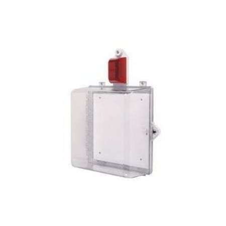 Safety Technology International Protective Cabinet, Polycarbonate, Surface Mount, 16 1/4 in W x 8 1/4 in H x 16 1/2 in D, Clear STI-7535