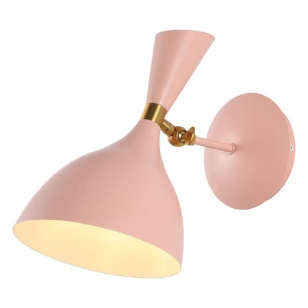 Jonathan Y Josef 10" Adjustable Iron Retro LED Wall Sconce, Pink JYL9066E