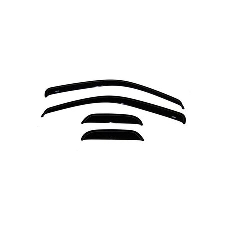 Ventshade Rainguards, Aerodynamic Design, Tape-On, Smoke, Acrylic, Set Of 4 94503