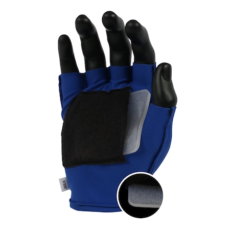 Firm Touch Blue Fingerless Gel Palm Padded Impact Glove, 85% Nylon/15% Lycra, S, 12PK 8512FL S