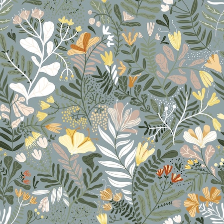 A-Street Prints Brittsommar Slate Woodland Floral Wallpaper 4143-22008