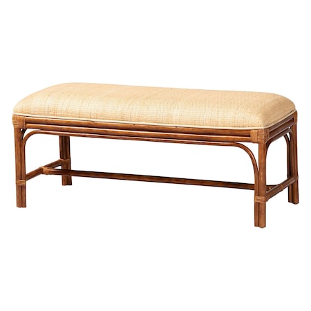 Bali & Pari Belen Natural Rattan Accent Bench 268-14697-ZORO