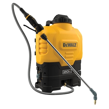Dewalt 4 gal Sprayer, Poly, 4 3/16 ft L Hose, 21 in L Wand, Fan/ Foaming/ Jet Nozzle Spray Pattern DXSP190681B