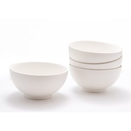 Homeroots White Four Piece Porcelain Service For Four Bowl Set 483502