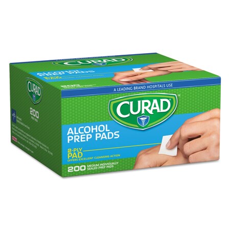 Curad Alcohol Swabs, 1 x 1, PK200, 200PK CUR45581RBI