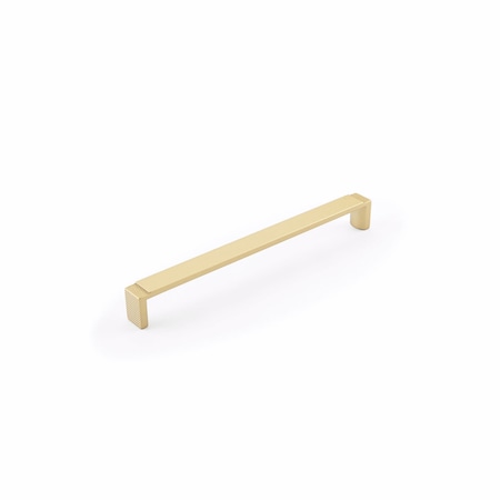 Schaub 7-1/2in Center to Center Quadrato Wide Cabinet Pull Signature Satin Brass Finish 20017-SSB