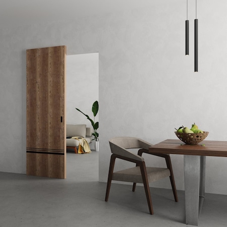 Sartodoors Hidden Barn, Planum 0012 Walnut, Sturdy Finished Flush Modern Doors, Magic Concealed Sliding Set 36 PLANUM0012HB-WLN-36