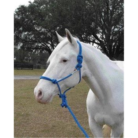 Hamilton Halter Co - Rope Halter With Lead Adult Horse- Blue Average - RHL AVBL 440767