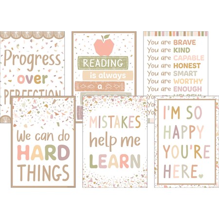 Teacher Created Resources Terrazzo Tones Classroom Theme Positive Posters, 6-Piece Set 2088718