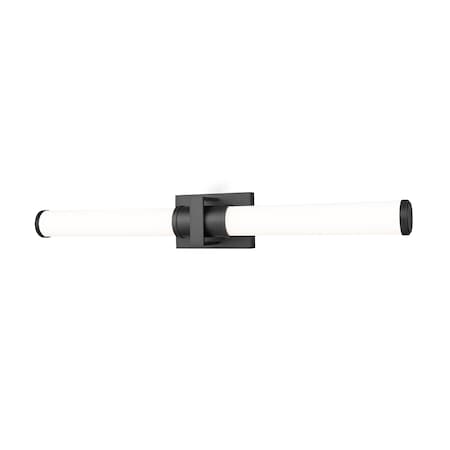Z-Lite Idris 1 Light Vanity, Matte Black/Opal White, 32.5 In W x 5 In H 1019-32W-MB-LED