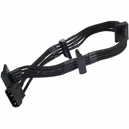 Silverstone 4 Pin to 4 SATA 320 mm Extension Power Cable PP07-BTSB