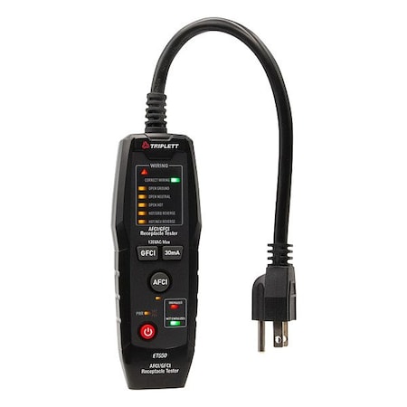 Triplett AFCI/GFCI Receptacle Tester, 120 V AC ET550