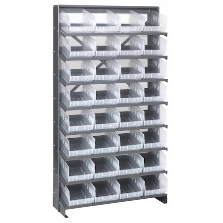 Quantum Storage Systems SINGLE SIDED PICK RACK W/32 CLEAR BINS QPRS-208CL