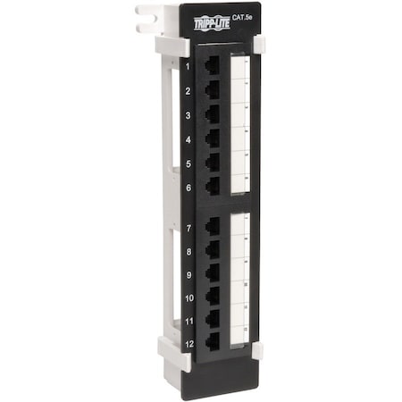 Eaton Tripp Lite Series 12-Port Wall-Mount Cat5e Patch Panel, 568B, RJ45 Ethernet, TAA N050-012