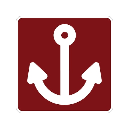 Sign Solutions Usa Marina (Symbol), 18 in W x Square, Aluminum Sign DUS12DWT1818RS-053