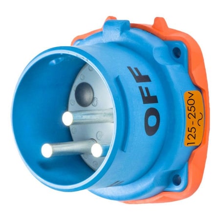 Meltric DR100 INLET POLY BLUE SIZE 4 TYPE 4X IP 69 2P+G 100 A 250 VAC 60 Hz NO AUX 31-68172-K07