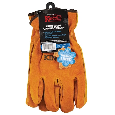 Kinco Mens Large Suede Cowhide Pile Lined Winter Work Glove 51PL-L