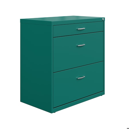 Space Solutions 30 in.W 3 Drawer Lateral File Cabinet for Home/Office, Fits Letter/Legal Sizes, Teal 25074