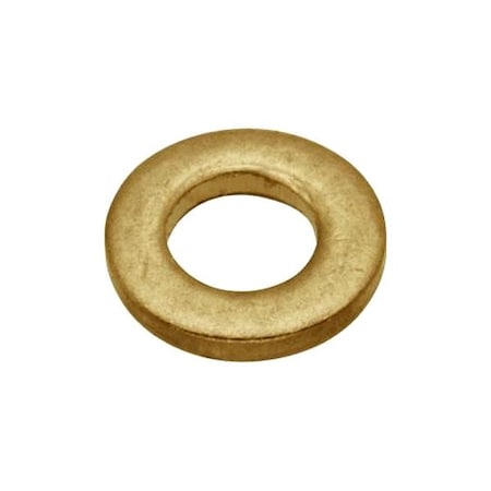 Zoro Select Flat Washer, For Screw Size #1 , Brass Plain Finish, 5 PK WASB#1NBR