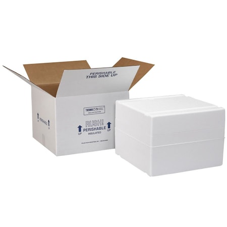 Polar Tech Industries Insulated Shipping Kit, 7 3/16 in H, 0.75 in Wall Thickness, Blue, White, 4 PK XM15C