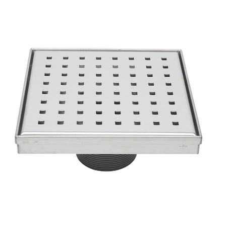 B&K 6-in Polished Chrome Compact Grid Pattern Square 2-in Shower Drain 133-015S04