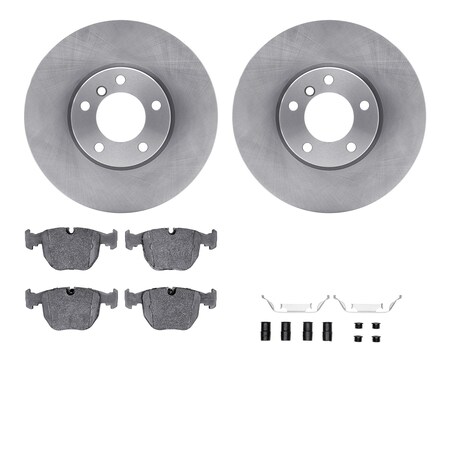 Dynamic Friction Co DFC Rotors with EURO 5000 Ceramic Brake Pads includes Hardware 6612-31196