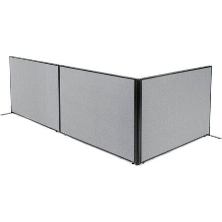 Global Industrial Interion Freestanding 3-Panel Corner Room Divider, 60-1/4"W x 42"H Panels, Gray 695119GY