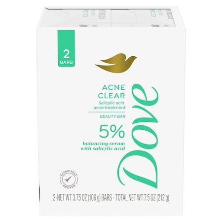 Dove Acne Clear Beauty Bar, 7.5 Ounce, 24PK 69981414