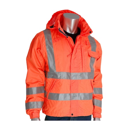 Falcon ANSI Type R Class 3 Heavy Duty Waterproof Breathable Jacket 353-2000-OR/XL