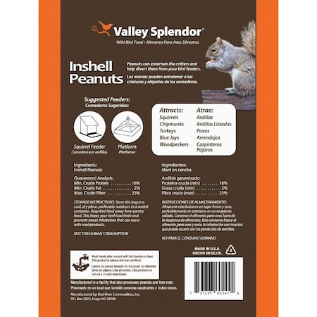 Valley Splendor 3 Lb. Inshell Peanuts Wildlife Food 347
