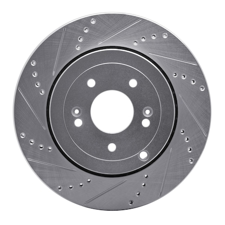 Dynamic Friction Co DFC Brake Rotor - Drilled and Slotted - Silver 631-03031L