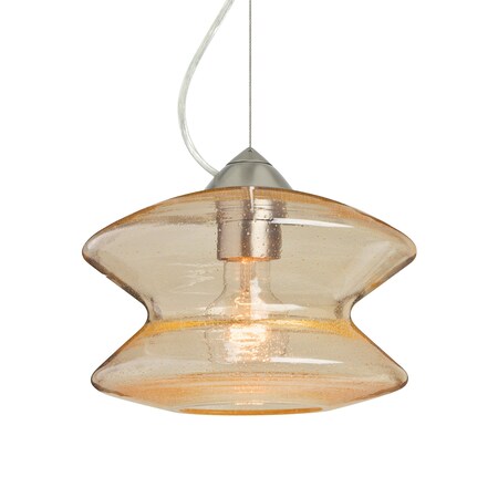 Besa Lighting Besa Zen Cable Pendant, Gold Bubble, Satin Nickel Finish, 1x 60W MAX E26 Base 1KX-ZENGD-SN