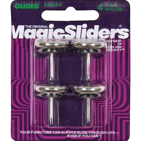 Magic Sliders 7/8'' Round Nail-On Furniture Glide, 4PK 45364