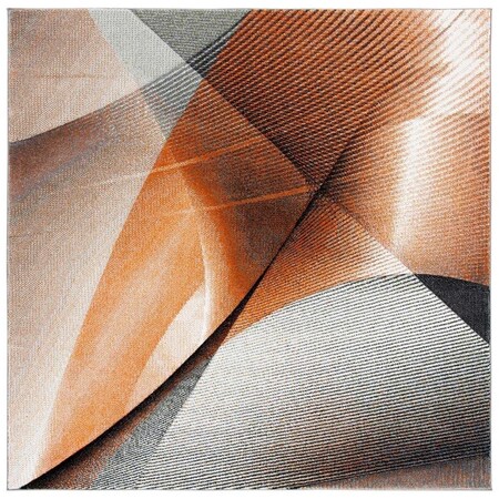 Safavieh 4 x 4 ft. Hollywood 715P Power Loomed Square Area Rug Grey & Orange HLW715P-4SQ