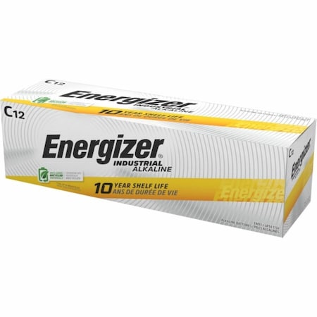 Energizer Industrial C Alkaline Battery, 1.5V DC, PK12 EN93