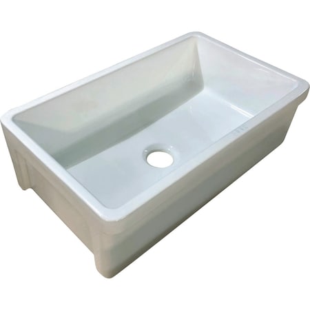 Cmi Compass Manufacturing Single Bowl 33''x20''x10'' Porcelain Undermount Flat Front Kitchen Farm Sink 132-7412