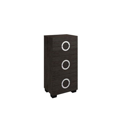 Homeroots 48" Refined Grey High Gloss Chest 329651
