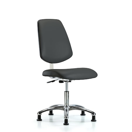 Blue Ridge Ergonomics Clean Room Chair 18" to 23" Height, Vinyl, Charcoal BR-CLR-VDHCH-MB-CR-RG-8605