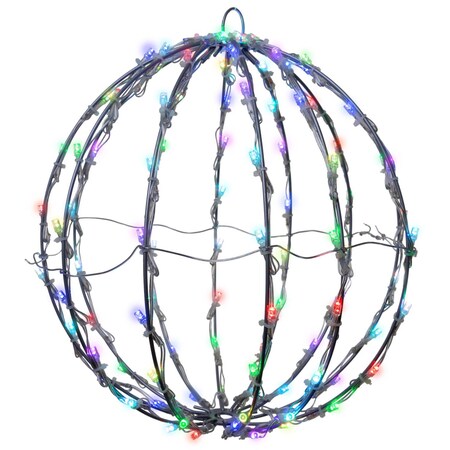 Celebrations Platinum LED RGBW Foldable Sphere 12 in. Hanging Decor BR12FSA