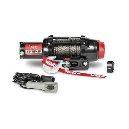 Warn R45-S Synthetic Rope Winch with Dash-mounted rocker switch and wired remote 110040