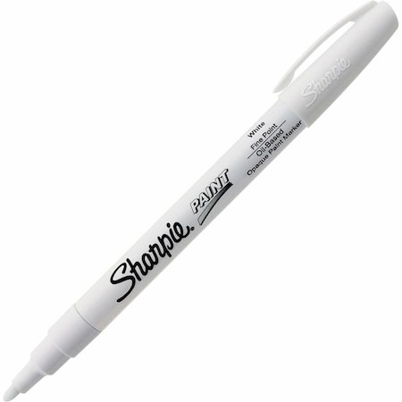 Sharpie Paint Marker, Fine Tip, White Color Family, Paint, 12 PK 35543
