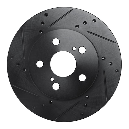 Dynamic Friction Co DFC Brake Rotor - Drilled and Slotted - Black 633-76151L
