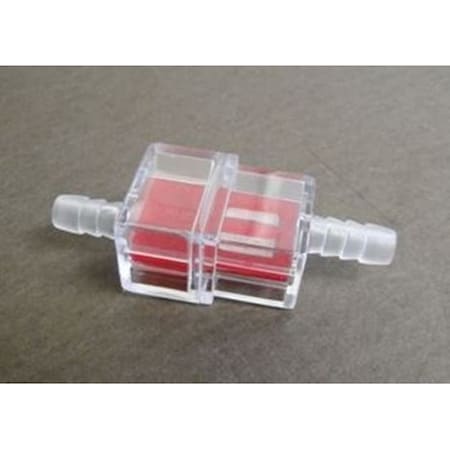Helix Racing Products Fuel Filter 1/4In 6mm Rectangular, Red W/Stainless Element 118-9013