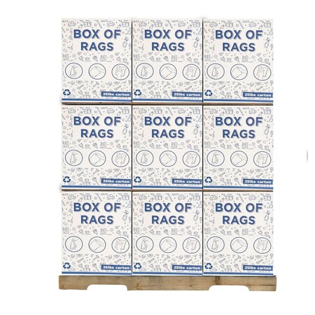 Supremeplus Recycled White Sweatshirt Cleaning Rags , 675 lbs. Pallet, 27x 25 lbs. Boxes, 27PK SP-9626