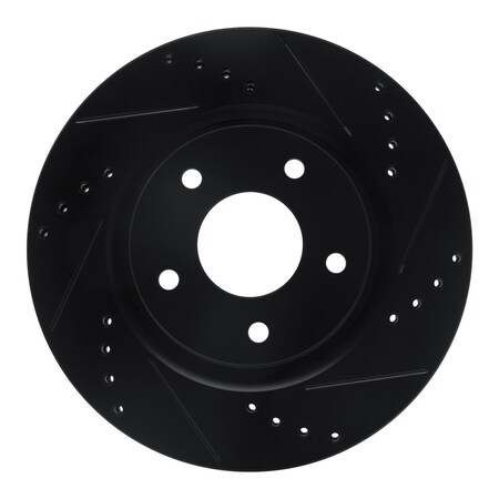 Dynamic Friction Co DFC Brake Rotor - Drilled and Slotted - Black 633-67058R