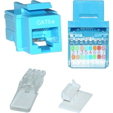 Cable Wholesale Cat5e Keystone Jack, Blue, Toolless, RJ45 Female 311-120BL