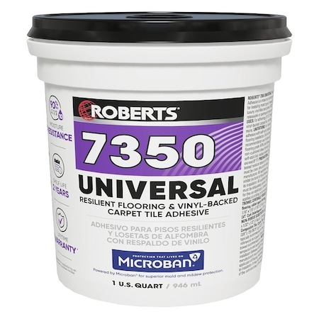 Roberts Universal Floor Adhesive, Paste, Off White, 1 qt Pail 7350-0