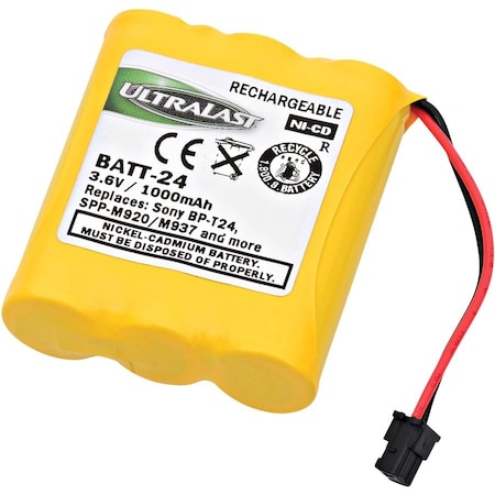 Ultralast Dantona Cordless Phone Battery - For Phone - Battery Rechargeable - 1000 mAh - 3.6 V DC BATT-24