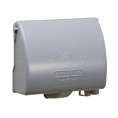 Hubbell Taymac Weatherproof In-Use Cover, 3-1/2 in L, 5.43 in W, Rectangular, 1-Gang, Aluminum, Gray MX4380S