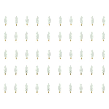 Bulbrite Incandescent B10 Candelabra Screw Base E12 Light Bulb, 40W, Clear, 50PK 861146